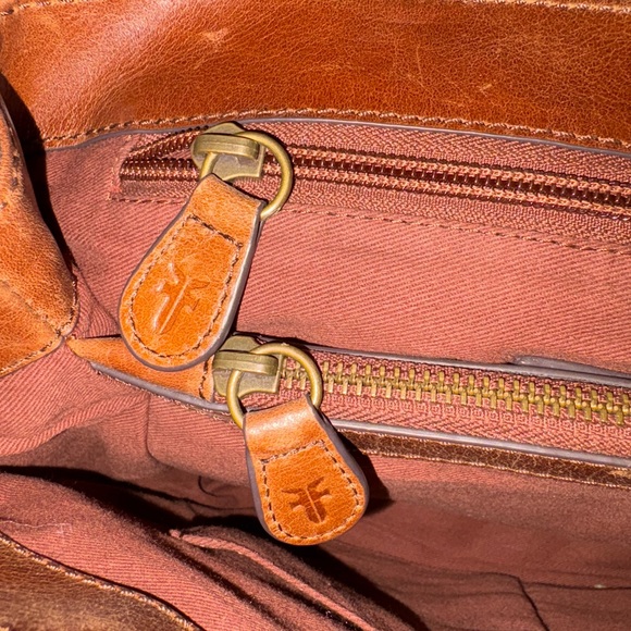 Frye Authentic Genuine Leather Satchel Messenger Bag Brown - Picture 9 of 16